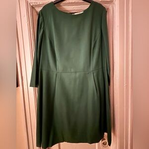 Boden Classic Long Sleeve Green Wool Dress - size 16
